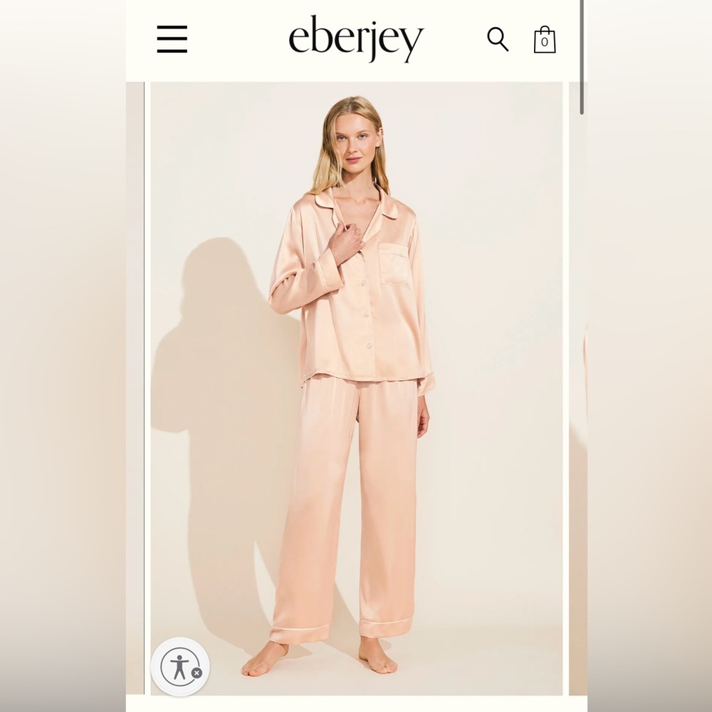 Eberjey Inez Silk Long PJ Set